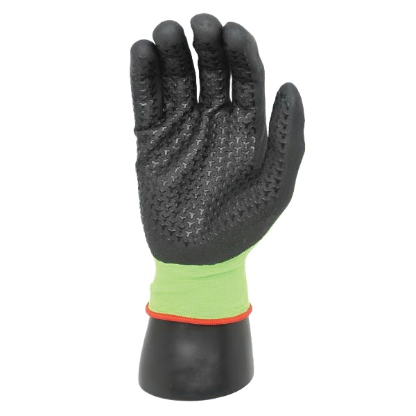 Tuff Grade™ hi-viz coated gloves with foam nitrile palm coating, M