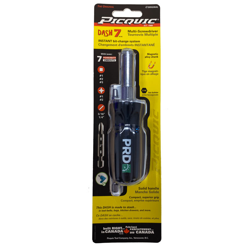 Tournevis à embouts multiples Picquic® Dash 7™ avec logo PRD (7 embouts inclus)