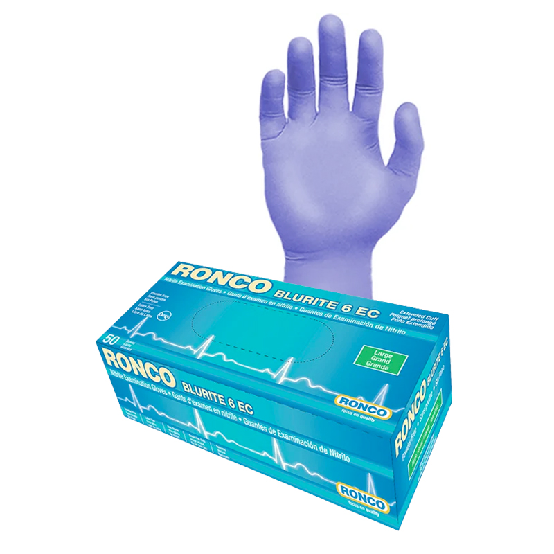 Gants jetables de qualité médicale en nitrile BluRite™ 6 mil 12 po bleus, M