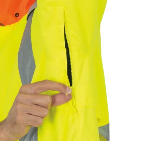 Manteau de sécurité imperméable haute visibilité vert / jaune avec revêtement de polyuréthane, XL