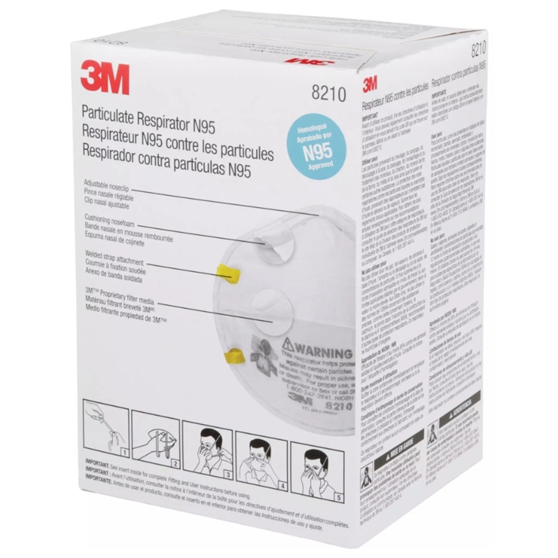 Respirateurs contre les particules jetables 3M™ 8210 homologué N95