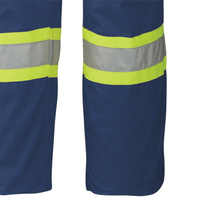 Combinaison de sécurité haute visibilité bleue marine en polyester / coton, taille 42