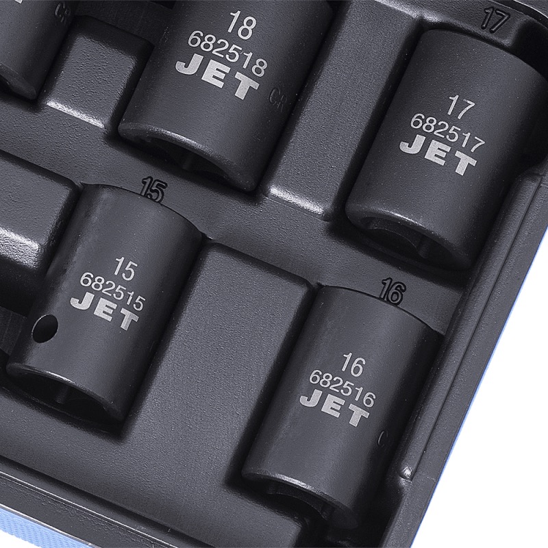 Jeu de 12 douilles ` chocs mitriques ` prise