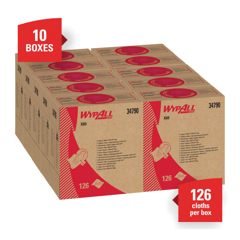 CHIFFONS WYPALL X60 BLANC 9 X 17 (1 BTE = 118 UN)