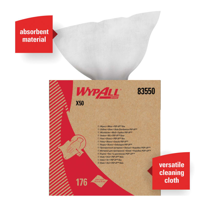 WYPALL X50 BLANC 9.1 X 12.5 POP-UP 10/CAISSE
